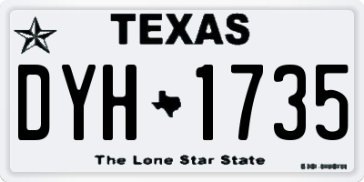 TX license plate DYH1735
