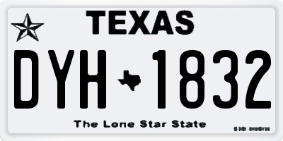 TX license plate DYH1832