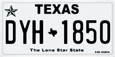 TX license plate DYH1850