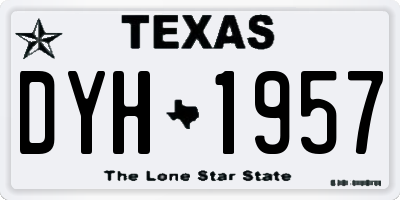 TX license plate DYH1957