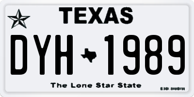 TX license plate DYH1989