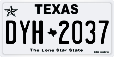 TX license plate DYH2037