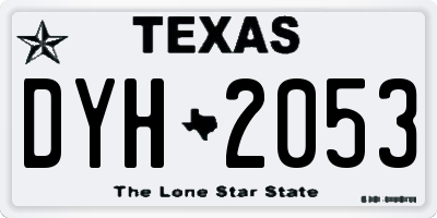 TX license plate DYH2053