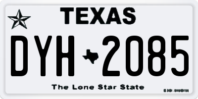 TX license plate DYH2085