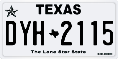 TX license plate DYH2115
