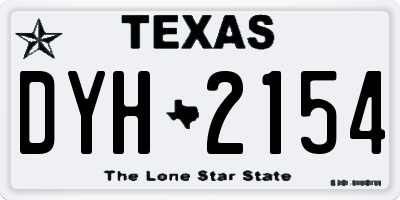 TX license plate DYH2154