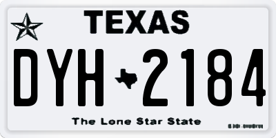 TX license plate DYH2184