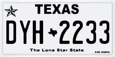 TX license plate DYH2233