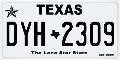 TX license plate DYH2309