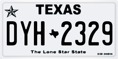 TX license plate DYH2329