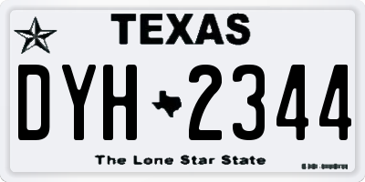 TX license plate DYH2344