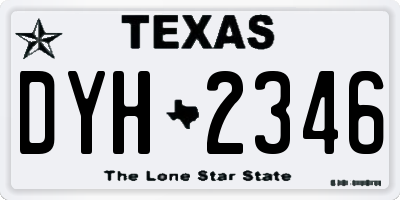 TX license plate DYH2346