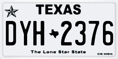 TX license plate DYH2376