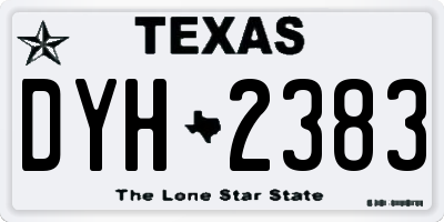 TX license plate DYH2383