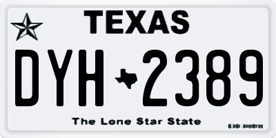 TX license plate DYH2389