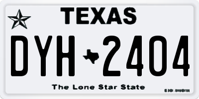 TX license plate DYH2404