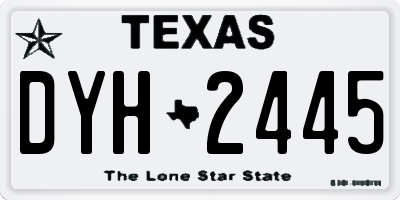 TX license plate DYH2445