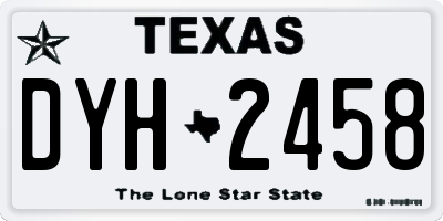 TX license plate DYH2458