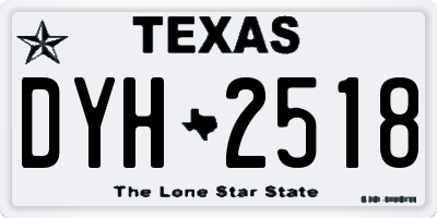 TX license plate DYH2518