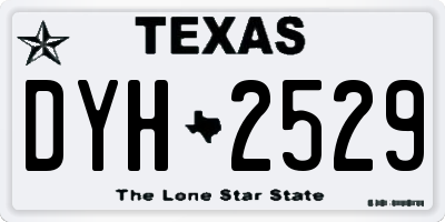 TX license plate DYH2529