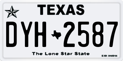 TX license plate DYH2587