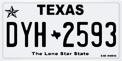 TX license plate DYH2593