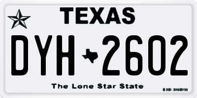 TX license plate DYH2602