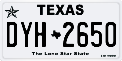 TX license plate DYH2650