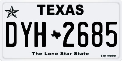 TX license plate DYH2685