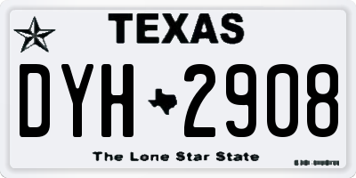 TX license plate DYH2908
