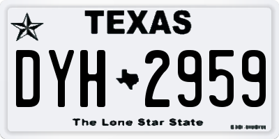 TX license plate DYH2959