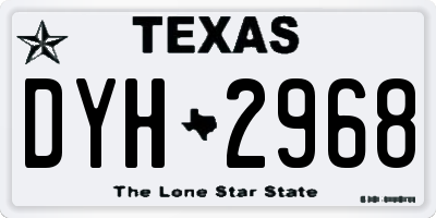 TX license plate DYH2968