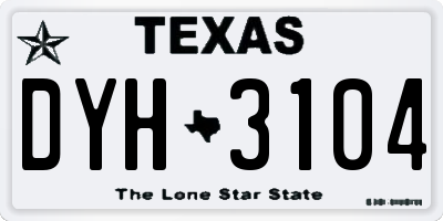 TX license plate DYH3104