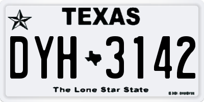 TX license plate DYH3142