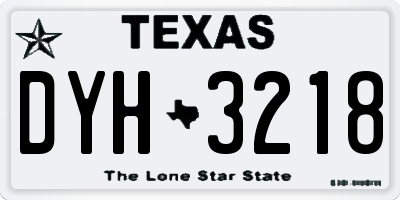TX license plate DYH3218
