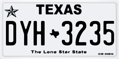 TX license plate DYH3235