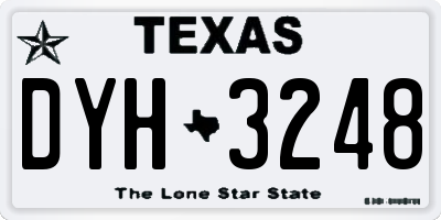 TX license plate DYH3248