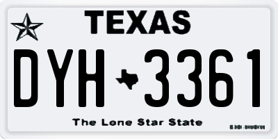 TX license plate DYH3361