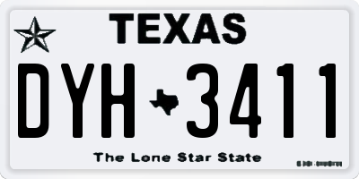 TX license plate DYH3411