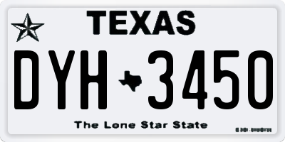 TX license plate DYH3450