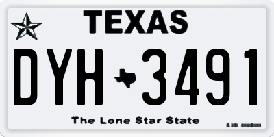 TX license plate DYH3491