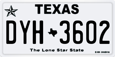 TX license plate DYH3602