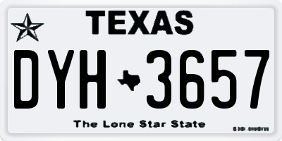 TX license plate DYH3657