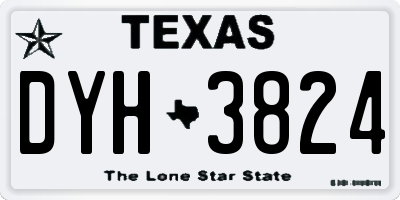 TX license plate DYH3824