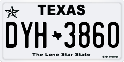 TX license plate DYH3860