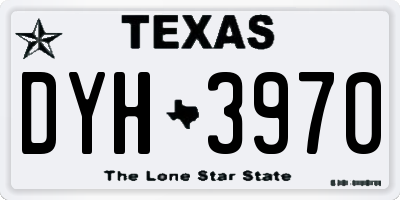 TX license plate DYH3970