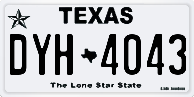 TX license plate DYH4043