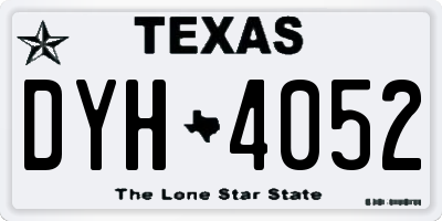 TX license plate DYH4052