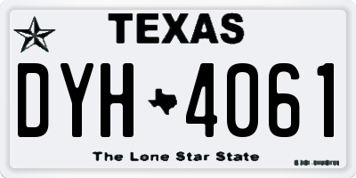 TX license plate DYH4061