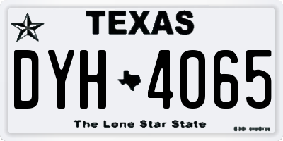 TX license plate DYH4065